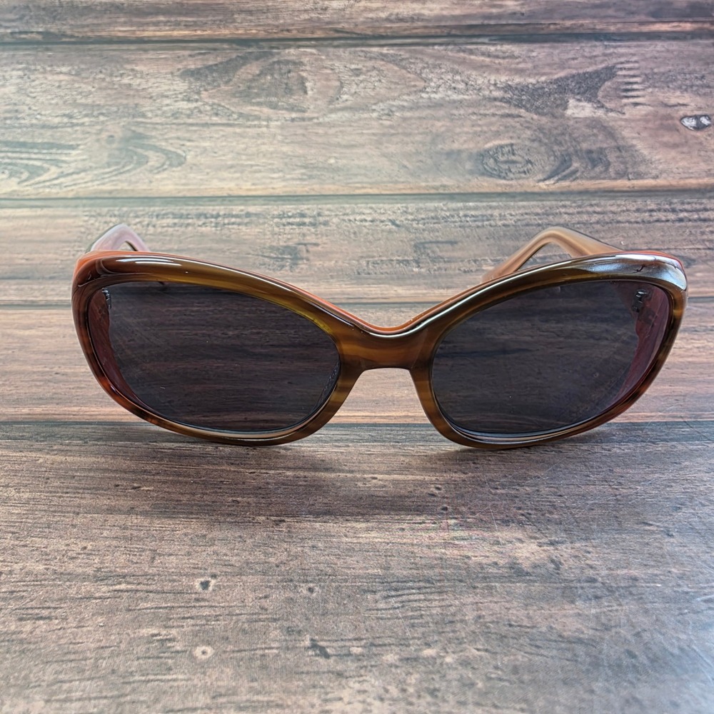Oliver Peoples Phoebe Sunglasses Brown Orange Pink Oval Butterfly Made in Japan